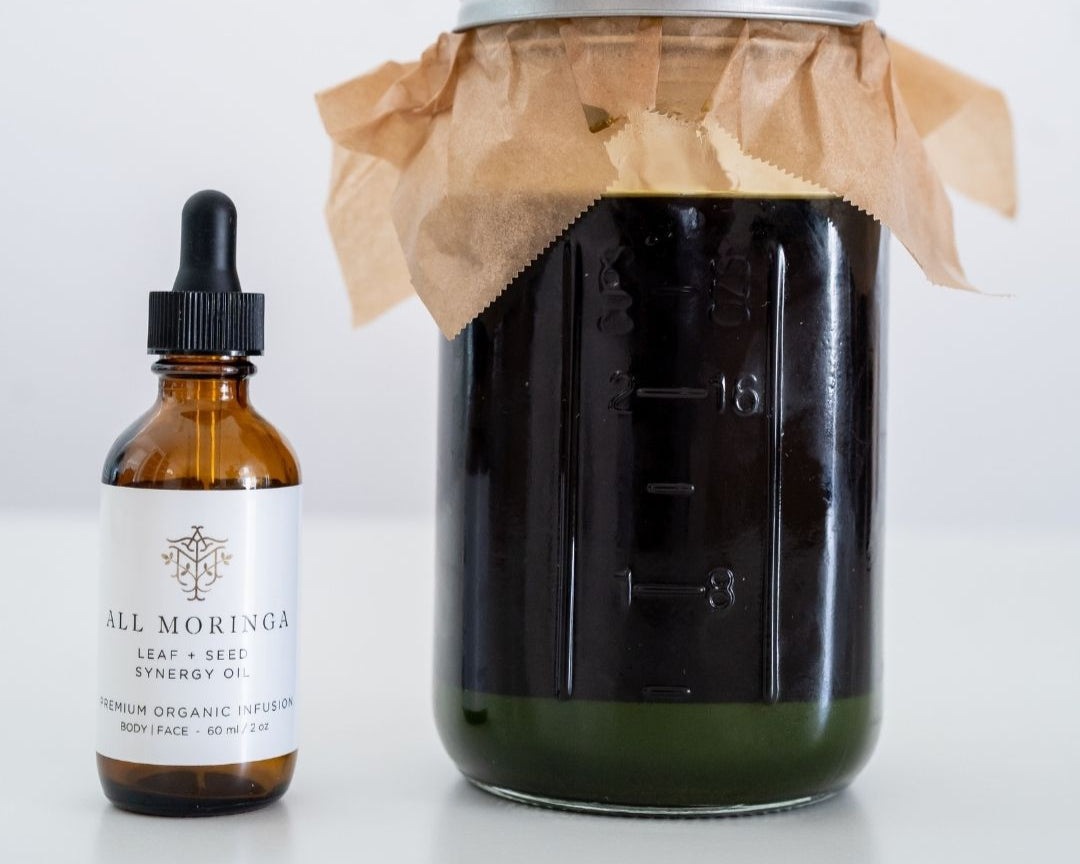 Moringa Leaf + Seed Whole-Plant Nutrition Oil –  Face & Body Oil for Damage Sensitive, Skin Repair 2oz-2